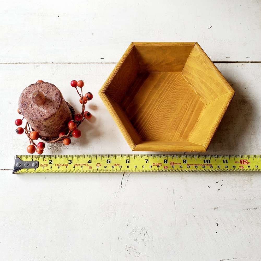 Rustic Yellow Wooden Candle Holder Timer Candle - Picture 2 of 2